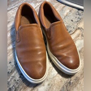 Cole Haan Tan Leather Slip-On Loafers